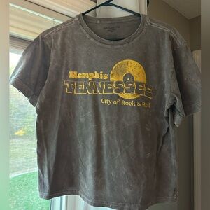 Memphis XL Cropped Mineral Wash Tee